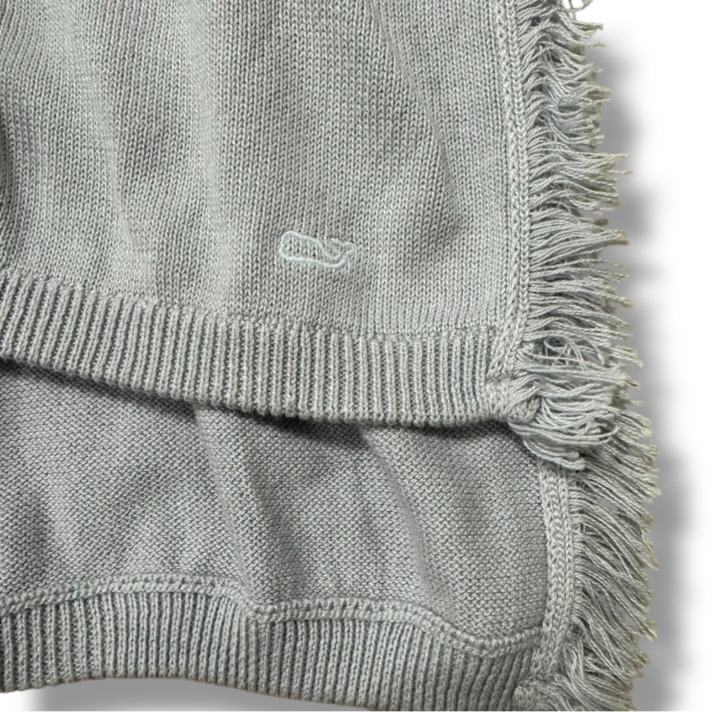 Vineyard Vines Fringe Sweater Poncho Baby Blue Cozy Layer Women’s XS/S - Picture 6 of 6